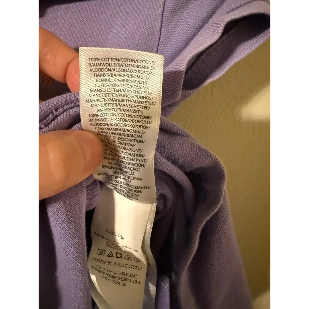Polo Ralph Lauren Girls Lavender Purple Pique Knit Ruffle Polo Dress Size 6